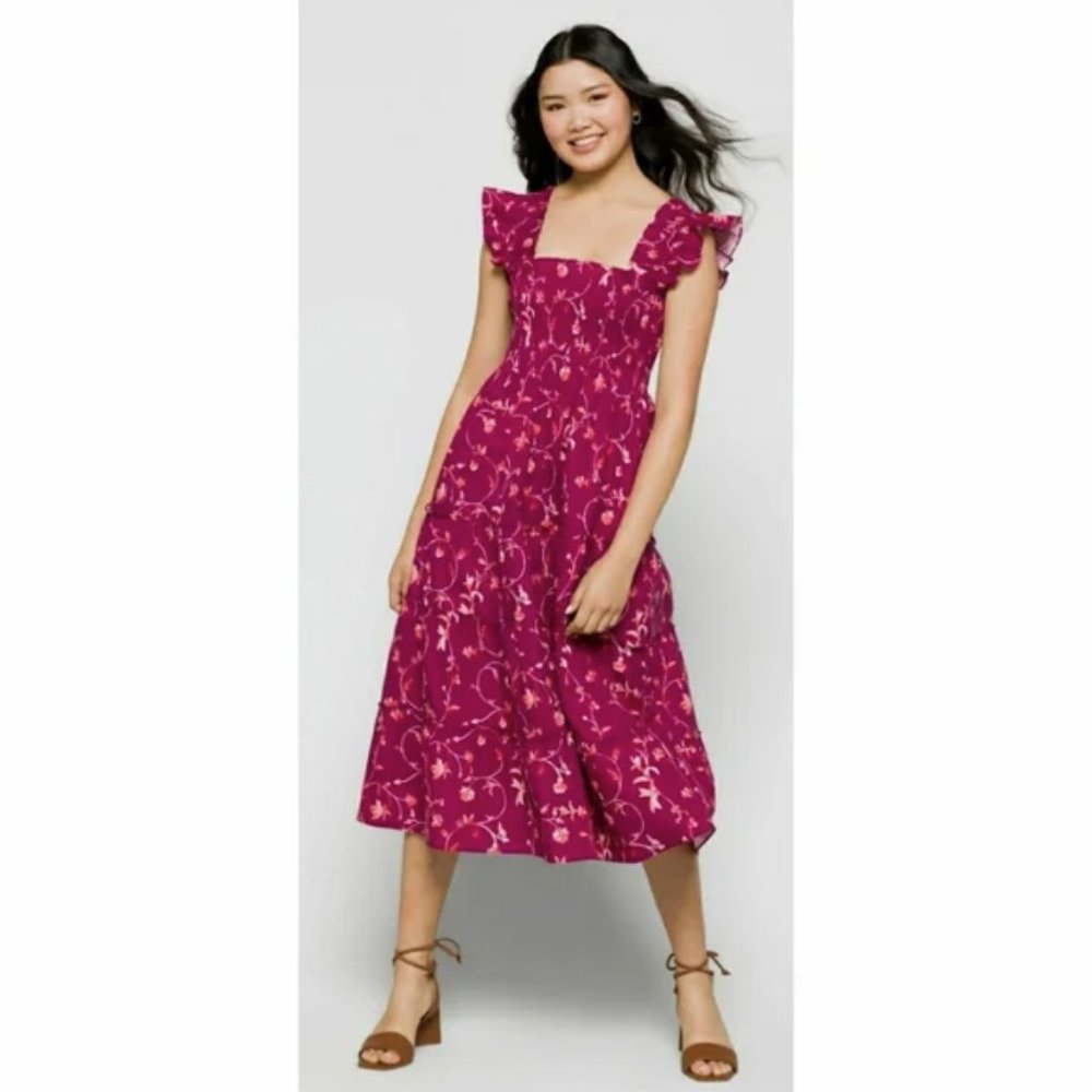 Nap Dress Burgundy Botanical